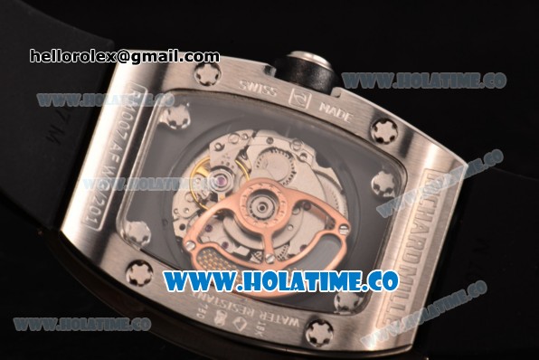 Richard Mille RM 007 Miyota 9015 Automatic Steel/Diamonds Case with Skeleton Dial and White Arabic Numeral Markers (K) - Click Image to Close